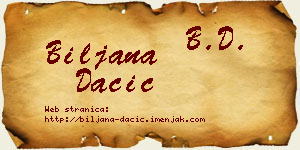 Biljana Dačić vizit kartica